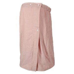 Bath Towel Thin Striped with Adjustable Button Pink 27.8" Length